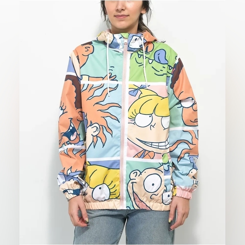 NWT Members Only x Nickelodeon Rugrats FZ Blue & Green Windbreaker Jacket